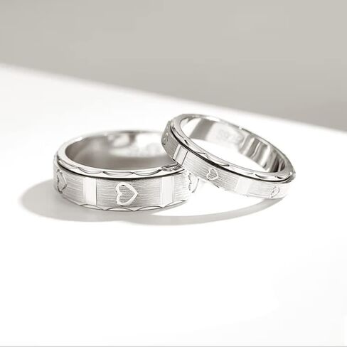 ringheart Matching Rings His and Her Rings Couple Rings Titanium Steel Wedding Band Heart Wedding Ring in Kuwait