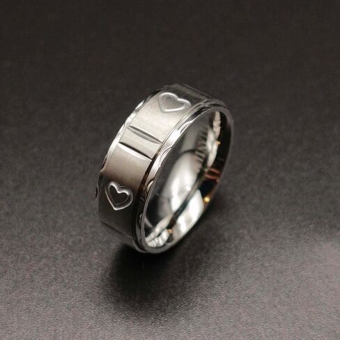 ringheart Matching Rings His and Her Rings Couple Rings Titanium Steel Wedding Band Heart Wedding Ring in Kuwait