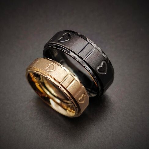 ringheart Matching Rings His and Her Rings Couple Rings Titanium Steel Wedding Band Heart Wedding Ring in Kuwait