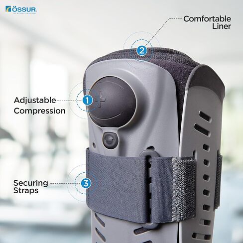 Ossur Rebound Air Walker Boot Low Top (Large) with Compression Adjustable Comfortable Straps and Air Pump Rocker Bottom Ventilated Panels for Ankle Sprains Fractures Tendon Ligament Post-Op Rehab in Saudi Arabia