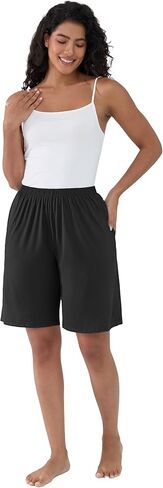 Joyaria Women Bamboo Viscose Bermuda Pajama shorts ، Super Super Booding Treatable Lene Sleep Shorts with Pocket S-XXL in Saudi Arabia