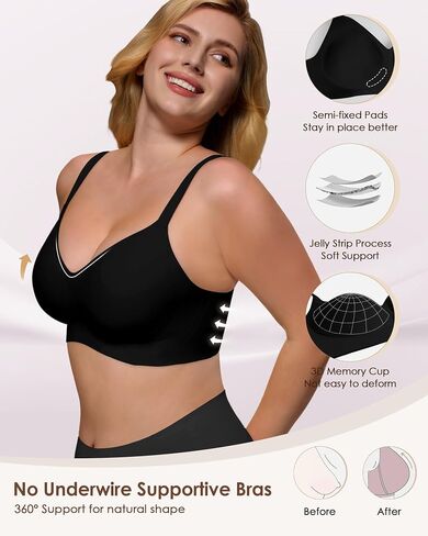 As Fairy Womens Soft Comfortable No Underwire Bras V Neck Seamless Push Up Bralettes Full Coverage Tshirt Brassiere in Saudi Arabia