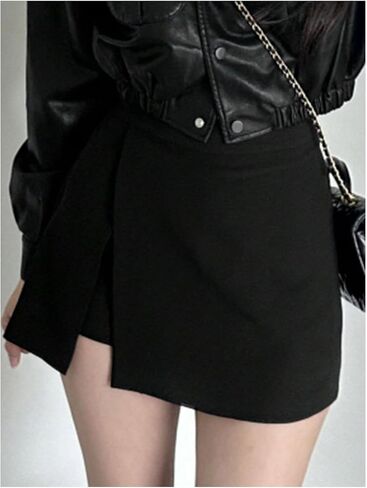GORGLITTER Women's Split Mini Skirt High Waist Casual Skort with Inner Shorts in Saudi Arabia