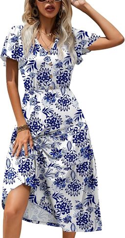 Zeagoo Women's Summer Dress Dress Flutter Short Short in Kuwait