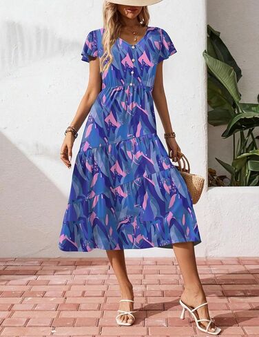 Zeagoo Women's Summer Dress Dress Flutter Short Short in Saudi Arabia