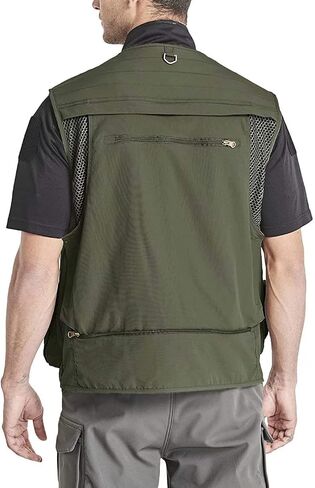 Mens Utility Casual Fishing Vests Outdoor Vest Multi Pockets Cargo Vest Travel Hunting Camping Tactical Outerwear in Kuwait