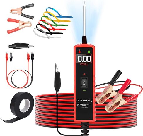 اختبار مسبار دائرة الطاقة 6V-30V DC Test Light Car Fuse Fuse Tester STALL MISTRAL MISTORITION Auto Electrical Tester Kit Component Component Proponity مع حماية الحمل الزائد ، P55 Pro Test Probe. in Kuwait