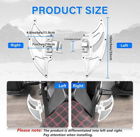 Aluminum Driver Floorboards for Can-Am Ryker Larger Brake Pedal Foot Rest Peg Wider Extended Brake Pedal Compatible with Can-Am Ryker,ACE 600 900 / Rally Edition/Sport 2019-2025(Black) in Saudi Arabia