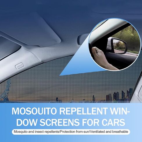 4 أجهزة كمبيوتر صغيرة من النافذة النافذة المزيفة على شبكة Sunshade ، تصميمات زجاجية خلفية أمامية تصميم مزدوج طبقة مرنة عالية الكثافة ، ملحق تعديل ، مناسب لمعظم سيارات الدفع الرباعي (أسود) in Kuwait