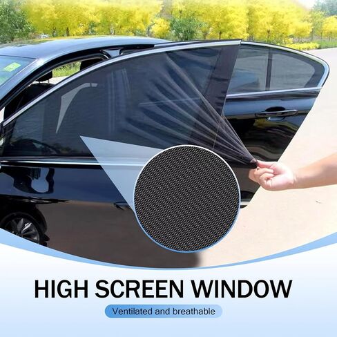 4 أجهزة كمبيوتر صغيرة من النافذة النافذة المزيفة على شبكة Sunshade ، تصميمات زجاجية خلفية أمامية تصميم مزدوج طبقة مرنة عالية الكثافة ، ملحق تعديل ، مناسب لمعظم سيارات الدفع الرباعي (أسود) in Kuwait