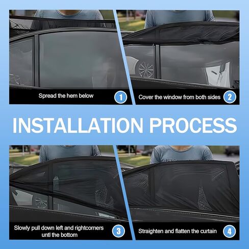 4 أجهزة كمبيوتر صغيرة من النافذة النافذة المزيفة على شبكة Sunshade ، تصميمات زجاجية خلفية أمامية تصميم مزدوج طبقة مرنة عالية الكثافة ، ملحق تعديل ، مناسب لمعظم سيارات الدفع الرباعي (أسود) in Kuwait