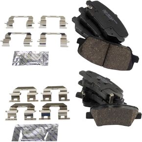 TRQ Brake Pads Ceramic Compatible with 2016 Hyundai Veloster