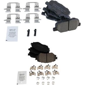 TRQ Brake Pads Ceramic Compatible with 2014-2016 Mazda 3