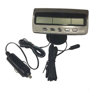 مقياس حرارة رقمي ذكي للسيارة متعدد الوظائف ، خارج مقياس الحرارة ، شاشة شاشة LCD المزدوجة من فهرنهايت كيلسيوس مع الإضاءة الخلفية الأزرق/البرتقالي ، على مدار الساعة/التقويم/الجهد