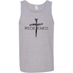 Trenz Shirt Company Redeemed Cross Nails Mens Christian Tank Top