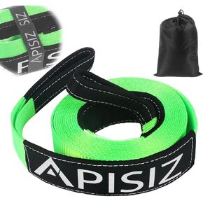 Heavy Duty Tow Strap 21,000 lbs – 2" x 20' Green Recovery Strap with Hook-and-Loop Strip Design for Easy Storage and Carry Bag 1 pcs in Saudi Arabia