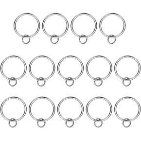 Patikil 14 PCS حلقات الستار مع الثقوب ، 1.5 "ID Glide بسلاسة الطرف المعدني يتناسب مع قضيب الستار حتى 1/4"