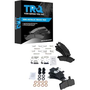 TRQ Brake Pads Semi-Metallic Front & Rear Compatible with 2000 Chevrolet Tahoe GMC Yukon