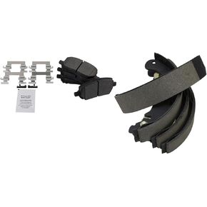 TRQ Brake Pads Semi-Metallic Compatible with 2005-2008 Chevrolet Cobalt 2007-2008 Pontiac G5 2003-2007 Saturn Ion