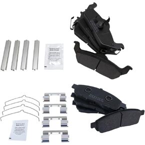 TRQ Brake Pads Semi-Metallic Front & Rear Compatible with 2009 Ford F-150