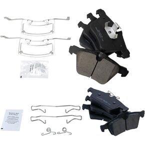 TRQ Brake Pads Ceramic Compatible with 2006-2008 Jaguar S-Type 2005-2009 Super V8 2009-2015 XF 2011-2016 XJ XJR 2010-2015 XK 2007-2009 XKR