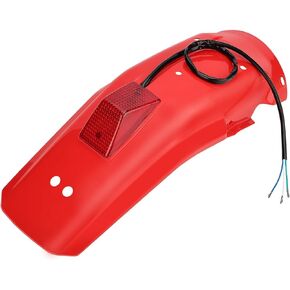 M MATI Red Rear Fender & Taillight Brake Tail Light Lamp for Honda XR250R XR250L XR350R XR600R XR650L 1985-2024 80100-KV6-000ZE 80100-MN1-670ZA