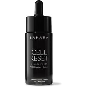 SAKARA Cell Reset Liquid Fulvic Acid Complex - Wild Blueberry-Lemon Mineral Tincture for Cellular Health - Natural Antioxidant Drops for Vibrant Wellness - Premium Bioavailable Formula, 1 Fl Oz (30ml)