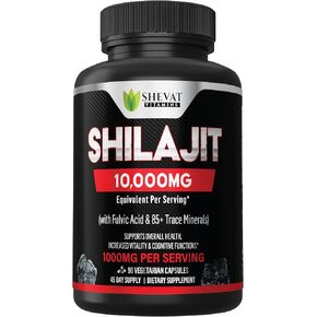 Shilajit Capsules 22000mg و 85+ معادن تتبع للطاقة والدعم المناعي Shilajit للرجال والنساء حبوب شيلاجيت غير المعدلة وراثيا للرجال ، المصنوعة في الولايات المتحدة (قد تختلف العبوة)