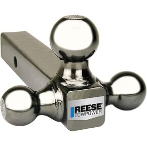 Reese Towpower Tri Ball Trailer Hitch Ball Mount with Universal Fit Construction for Automotive, Vehicle, and Towing Equipment, Black