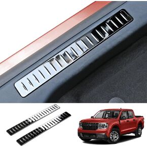 Mabett Front Door Inner Door Sill Trim Strip for Ford Maverick 2022-2025 Accessories, Door Sill Protectors Entry Guards Threshold Strips, Black Stainless Steel Front Door Set