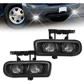 أضواء الضباب تتناسب مع 1999-2002 GMC Sierra/ 2000 2001 2002 2003 2004 2005 2006 GMC Yukon مع 12V 27W 881 Halogen Plubs ، مصابيح الضباب الأمامية للواجهة مع عدسة واضحة