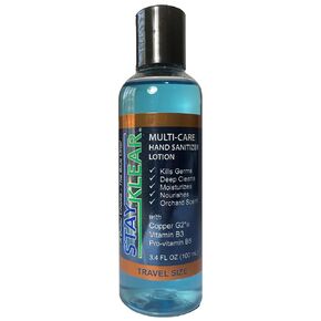 New Multi-Care Hand Sanitizer Lotion (3.4 Fl Oz) Travel Size with nourishing Copper G2(R), Vitamin B3, and Pro-Vitamin B5; Orchard Scent