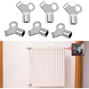 6PCS Radiator Bleeding Air Valve Key, Radiator Bleeder Valve, Radiator Plumbing Tool Valve Loose Key, Universal Car Accessories for Home Radiator Hot Water Flush Plumbing Tool Replacement (6PCS)