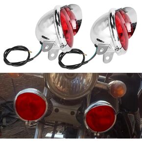1 Pair Universal Motorcycle Fog Lights Headlight Lamp DC12V Fit For Harley Touring Sportster XL 883 1200 72 48 Dyna Softail (Chrome)