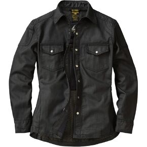 Scorpionexo سرية Wax Wax Long Sleeve Motorcycle DeniM Riding Shirt مع جيوب للدروع المختارة CE الاختيارية (MD الأسود)