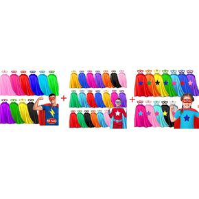 iROLEWIN Superhero-Capes for Kids Adults Superhero Birthday Party Favors Gifts Bulk Super Hero Capes and Masks Group Costumes