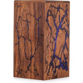 Wooden Urns for Human Ashes Adult Male, Female - Wood Urn for Ashes for Women, Resin Decorative Urns - Memorial, Burial Wooden Cremation Urns for Human Ashes Upto 20 lbs, Thunderstorm - 1pc