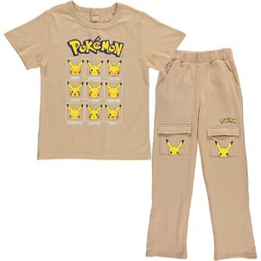 Pokemon Boys Pikachu Adaptive T-Shirt & Cargo Sweatpants Set, Clothing Little and Big Boys Sizes