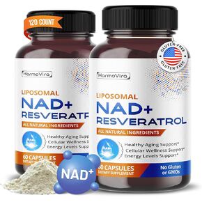 NAD+ RESVERATROL Quercetin Fisetin Black Pepper - Healthy Aging Support, Energy Levels Support - 120-day Supply - Made in The USA