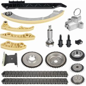 Timing Chain Kit Tensioner Guide Rail Crank Sprocket Shaft Sprocket compatible with Buick GMC Chevy Malibu Equinox 2.0L 2.2L 2.4L 2006-2017 Replaces 94201S