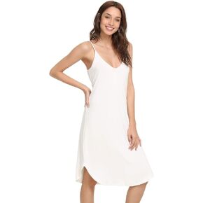 NACHILA Women's Full Slips for Under Dresses-Viscose Made from Bamboo, Adjustable Spaghetti Straps Cami Slip Dress