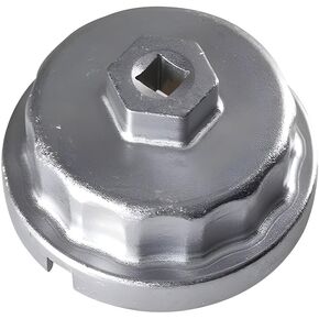Oil Filter Wrench, 64MM Heavy Duty Oil Filter Cap Removal Socket Tool, Aluminum Alloy Oil Filter Remover for 2.5-5.7L Engine, Compatible with Lexus, Highlander, Camry, Sienna, RAV4 (White)