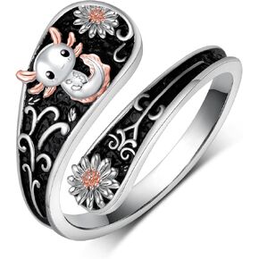 حلقة Axolotl 925 Sterling Silver Axolotl Rings Axolotl Thumb Ring Home Axolotl Gift for Women