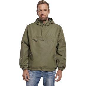 Individual Wear Men's Light Quater Zip Wind/Water-Resistant Casual Outdoor Hooded Windbreaker Pullover w/Mesh Lining
