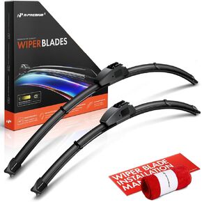A-Premium Pack of 2 Front Windshield Wiper Blades with Wear Indicator & Towel - Compatible with Ram Promaster 1500/2500/3500 2014-2024 - 26" and 22", Hook Connector, Left and Right