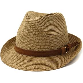 Men's Straw Trilby & Panama Breathable Mesh Sun Hats - 4 Packable Styles for Summer