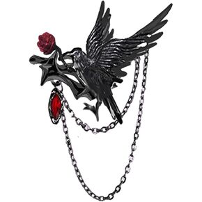 original design Hip Hop Gothic brooch Crow Lady Party gift M3362