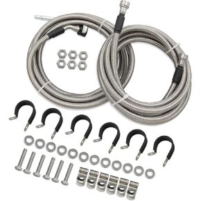 Stainless Steel Braided Hose Fuel Gas Line Kit Complete Repair Lines For 05-10 Chevy Cobalt HHR G5