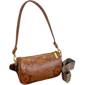 QWINEE Women's Western Purse Floral Shoulder Bag Zipper Leather Crossbody Bag Vintage Hobo Square Purse in Kuwait