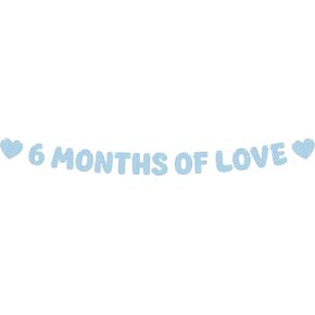 قبل 6 أشهر من Love Lanner - Rose Gold Glitter Happy 6 أشهر زخارف عيد ميلاد ، في منتصف الطريق إلى لافتة واحدة للبور أو الفتاة ، مثالية للكشف عن الجنس حفلة/ طفل عيد ميلاد/ دش الطفل ، كشك الصور